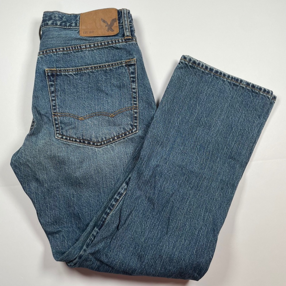 American Eagle Relaxed Straight Jeans Mens 29x30 Medium Wash Denim Pants